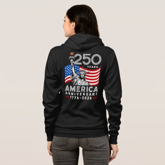 Women's Happy 250th Anniversary America  パーカ (裏面フル)