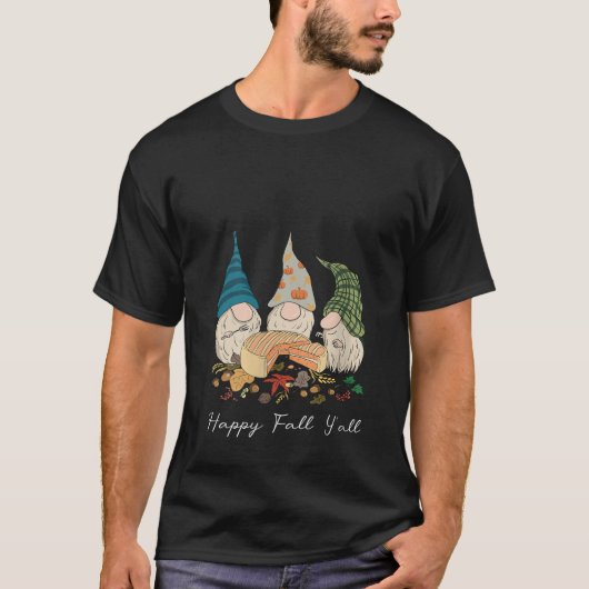 Womens Happy Fall Y All Pumpkin Gnomes Food Hallow Tシャツ (正面)