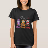 Womens Happy Hallothanksmas Halloween Thanksgiving Tシャツ (正面)