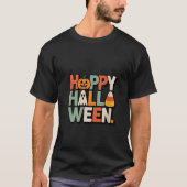 Womens Happy Halloween Pumpkin Ghost Candy Corn Fu Tシャツ (正面)
