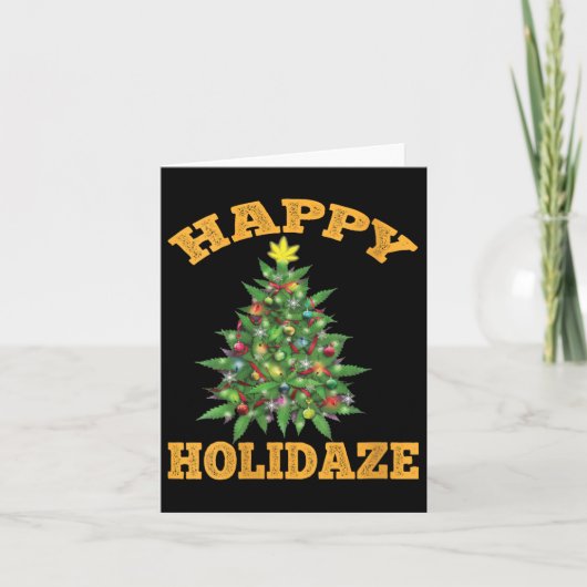 Womens Happy Holidaze Funny Weed Christmas Stoner  カード (正面)