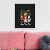 Womens Happy New Year Cat Happy Meow Year 2023キット キャンバスプリント (インサイチュ (リビング))