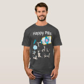Womens Happy Pills Husky Dogs Cute Husky Lovers Co Tシャツ (正面フル)