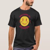 Womens Happy Smile Face Welcome Back To School Tea Tシャツ (正面)