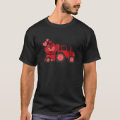 Womens Happy Valentines Day Heart In Tractor Funny Tシャツ (正面)