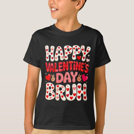 Women's Happy Valentine's Day Hearts Matching Kids Tシャツ (正面)