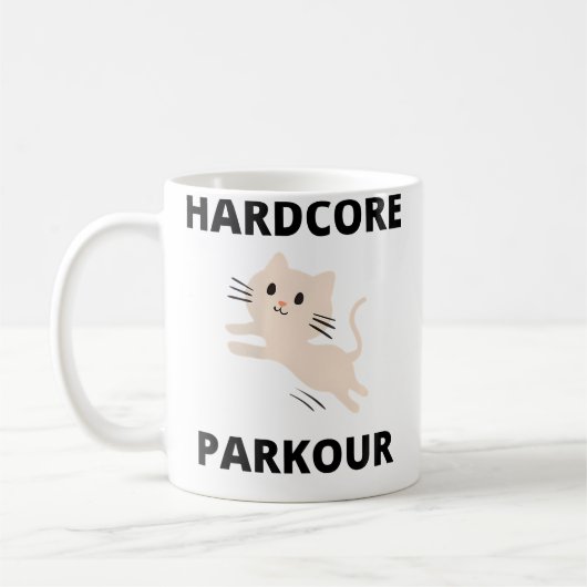 Womens Hardcore Parkour Kitten コーヒーマグカップ (左)