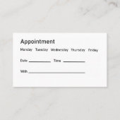 Women's Health OBGYN Appointment Cards 予約カード (裏面)