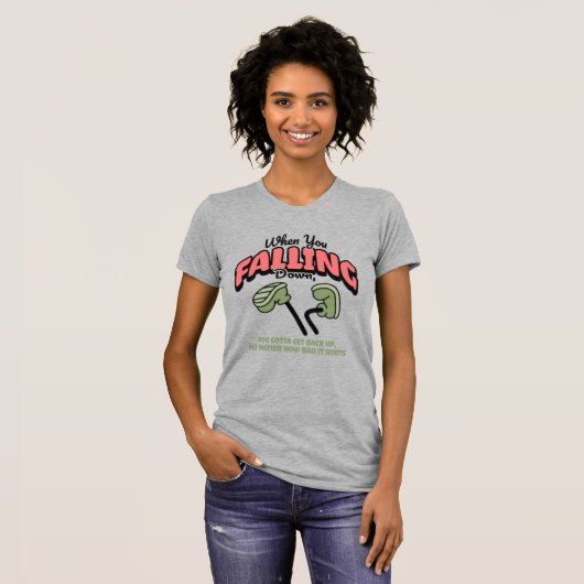 Women's Heather Grey "Falling Down" Surreal Tee  Tシャツ (正面フル)