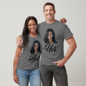 Womens Her Michelle Obama Blue Small Classic Fit V Tシャツ (ユニセックス)