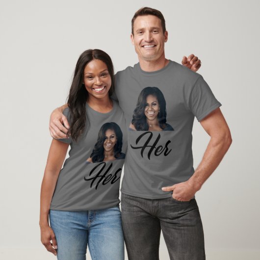 Womens Her Michelle Obama Blue Small Classic Fit V Tシャツ (ユニセックス)