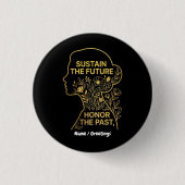 Women's History Month Eco-Feminist Sustain Future 缶バッジ (正面)