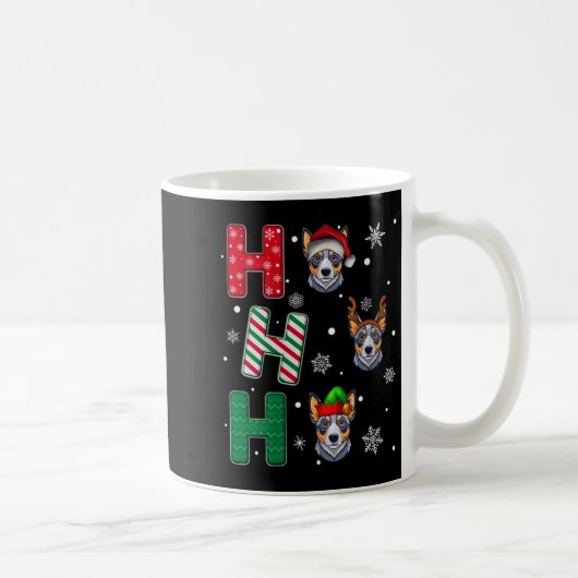 Womens Ho Ho Ho Blue Heeler Dog Matching Christmas コーヒーマグカップ (右)