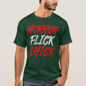 Womens Horror Flick Chick VNeck retro Tシャツ (正面)