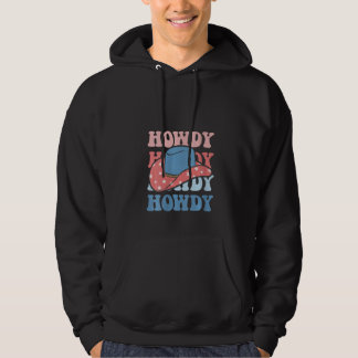 Womens Howdy Western Country USA Flag 4th of July  パーカ