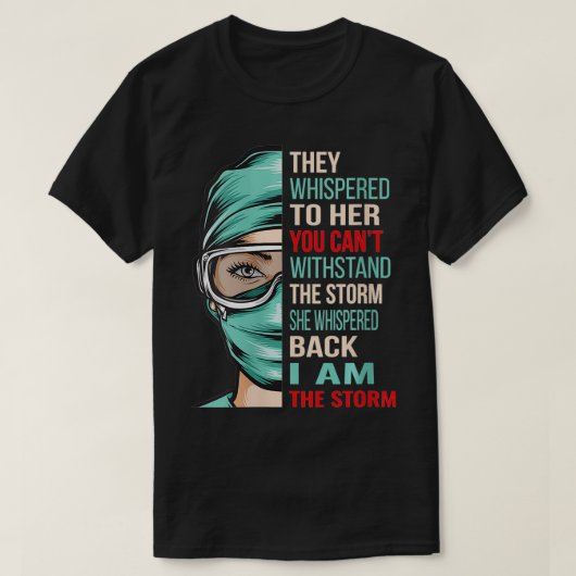 Womens I AM THE STORM Nursing RN Nurse Gift VNeck Tシャツ (デザイン正面)