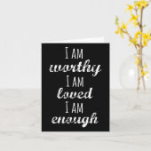 Women's I Am Worthy Motivational Christian  カード (黄色い花)