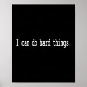 Womens I Can Do Hard Things V-neck ポスター (正面)