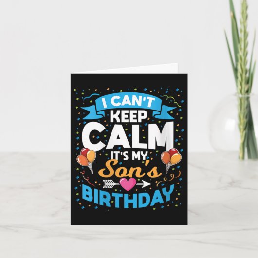 Womens I Can't Keep Calm It's My Son Birthday V-ne カード (正面)