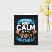 Womens I Can't Keep Calm It's My Son Birthday V-ne カード (黄色い花)