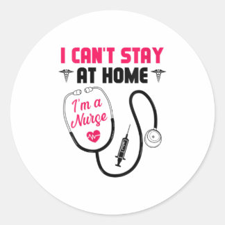 Womens I Cant Stay Home私はナースVNeck Tシャツ ラウンドシール