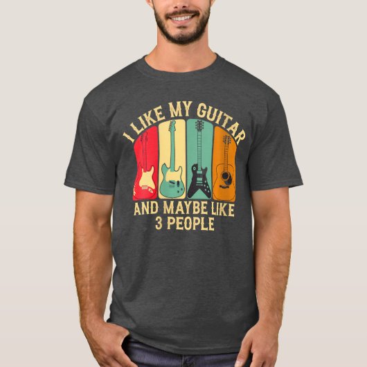 Womens I Like My Guitar And Maybe Like 3 People Gu Tシャツ (正面)
