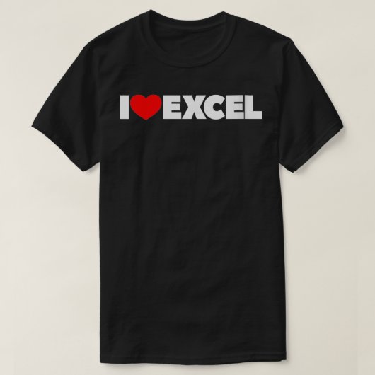 Womens I LoveハートExcel VNeck Tシャツ (デザイン正面)