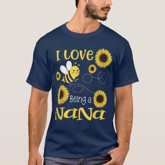 Womens I Love Being A Nana Sunflower Bee Lover gif Tシャツ (正面)