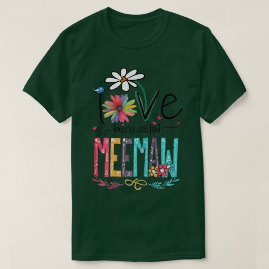Womens I Love Being Called Meemaw Sunflower Gifts Tシャツ (デザイン正面)