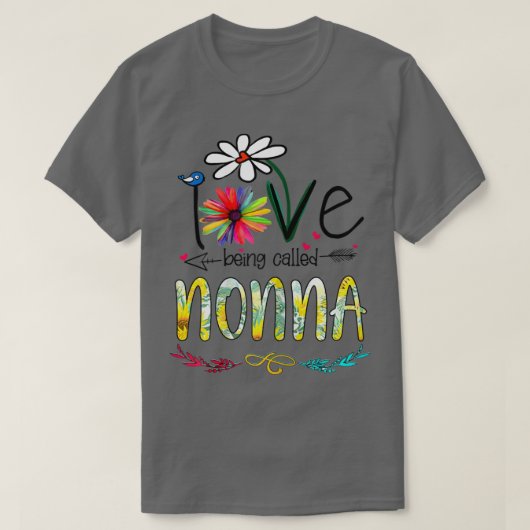 Womens I Love Being Called Nonna Sunflower Mothers Tシャツ (デザイン正面)