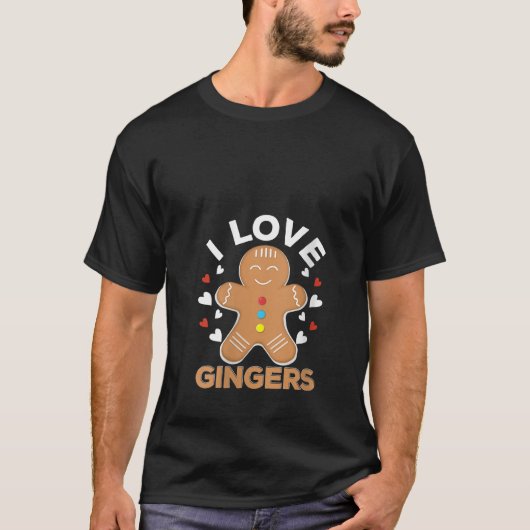 Womens I Love Gingers Pastries Candy Cane Cookie G Tシャツ (正面)