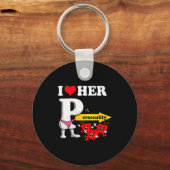 Women's I Love Her Ity Funny Valentine's Day Coupl キーホルダー (正面)