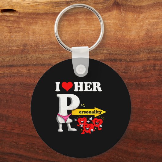 Women's I Love Her Ity Funny Valentine's Day Coupl キーホルダー (正面)