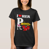 Women's I Love Her Ity Funny Valentine's Day Coupl Tシャツ (正面)