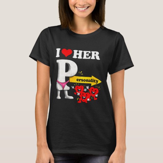 Women's I Love Her Ity Funny Valentine's Day Coupl Tシャツ (正面)