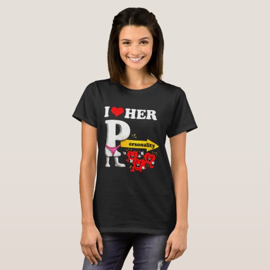 Women's I Love Her Ity Funny Valentine's Day Coupl Tシャツ (正面フル)