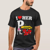 Women's I Love Her Ity Funny Valentine's Day Coupl Tシャツ (正面)