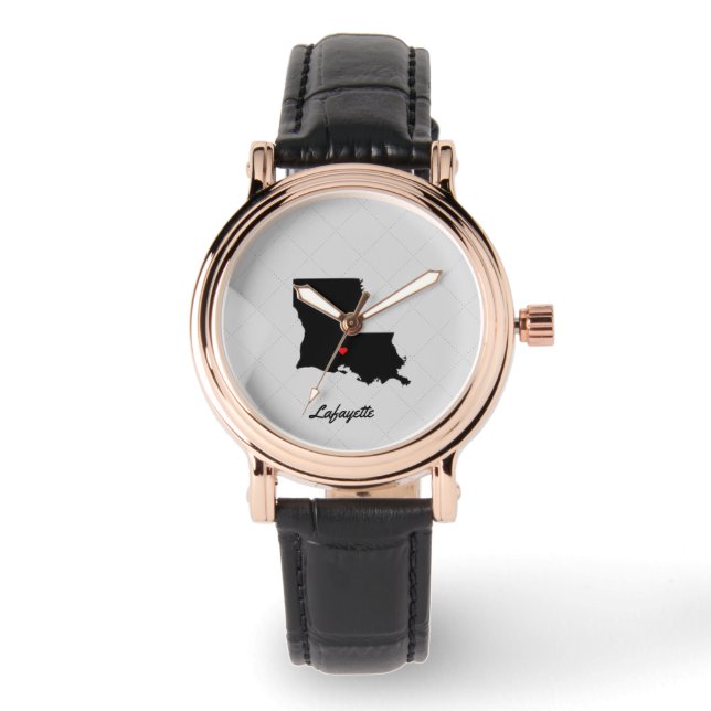 Women's I love Lafayette Louisiana Watch 腕時計 (正面)