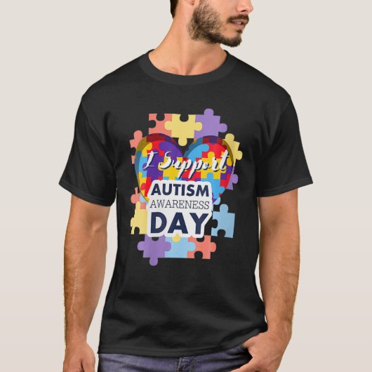 Womens I Support Autism Awareness Day World Autism Tシャツ (正面)