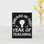 Womens I Survived My First Year Of Teaching Funny カード (黄色い花)