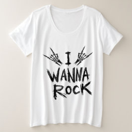 Women's I Wanna Rock Shirt プラスサイズTシャツ