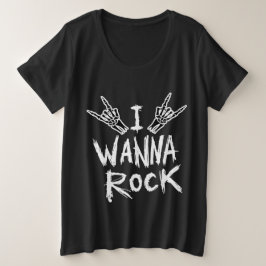 Women's I Wanna Rock Shirt プラスサイズTシャツ
