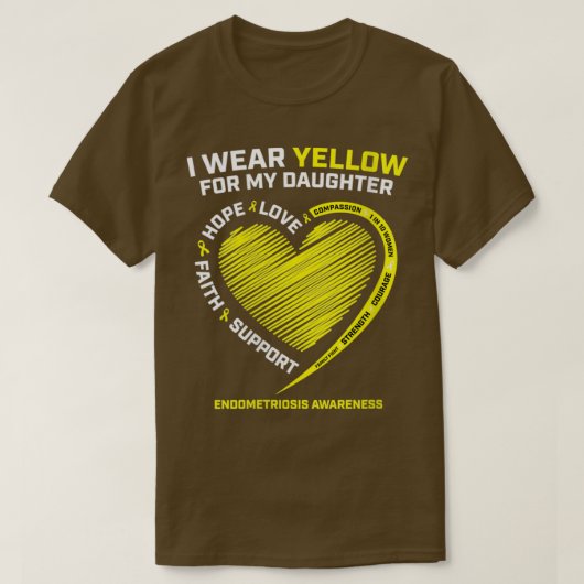 Womens I Wear Yellow For My Daughter Parent Endome Tシャツ (デザイン正面)