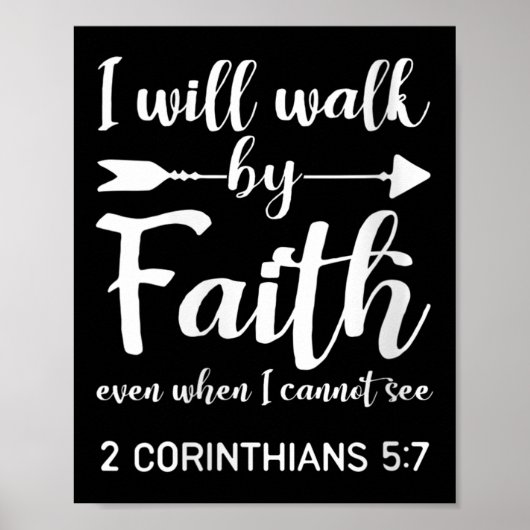 Womens I Will Walk By Faith When I Cannot See Chri ポスター (正面)