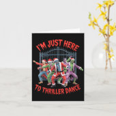 Womens I'm Just Here To Thriller Dance Zombie Chri カード (黄色い花)