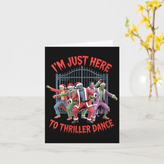 Womens I'm Just Here To Thriller Dance Zombie Chri カード (黄色い花)