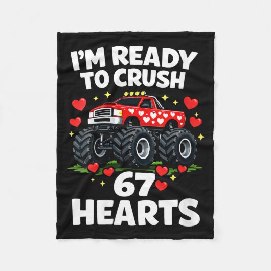 Women's I'm Ready To Crush 67 Hearts Truck Valenti フリースブランケット (正面)