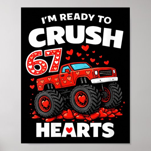 Women's I'm Ready To Crush 67 Hearts Truck Valenti ポスター (正面)