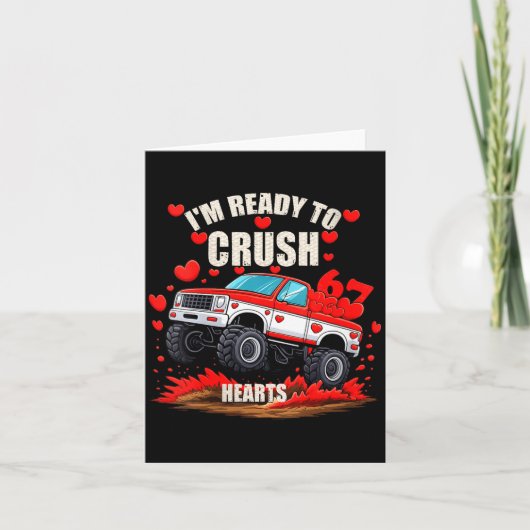 Women's I'm Ready To Crush 6 7 Hearts Truck Funny  カード (正面)