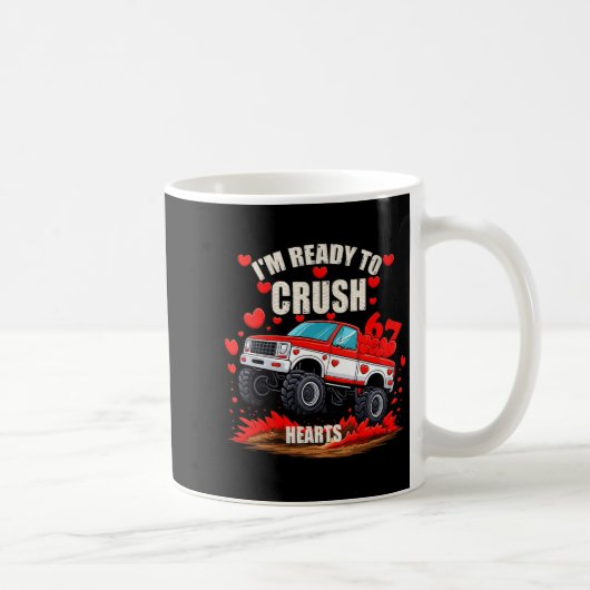Women's I'm Ready To Crush 6 7 Hearts Truck Funny  コーヒーマグカップ (右)